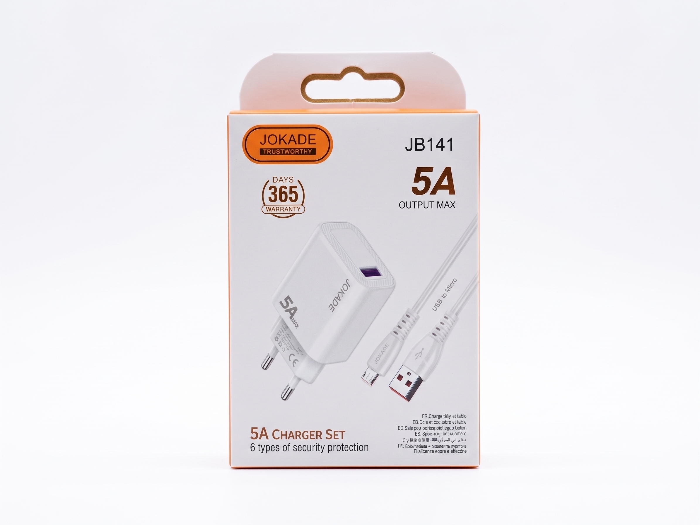 JOKADE JB141 5A Fast Charger Set with Micro-USB Cable